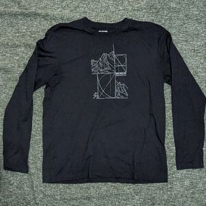 Modern Black Long Sleeve Tee with Graphic Design